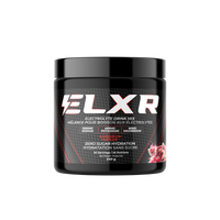 ELXR electrolyte drink mix container on a transparent background